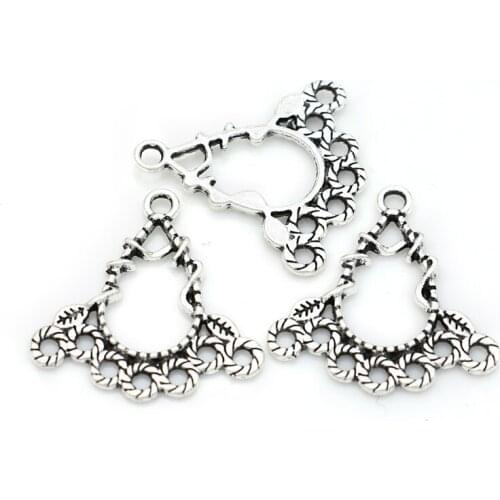 15pcs Antique Silver Plated 1-5 Connector for Bracelet Necklace Jewelry Making Accessories DIY Handmade Craft 25x26mm