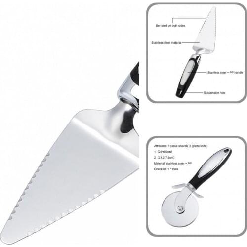 Sturdy Multifunctional Vegetables Cake Cutter Stainless Steel Pizza Spatulas Easy to Clean Baking Tools