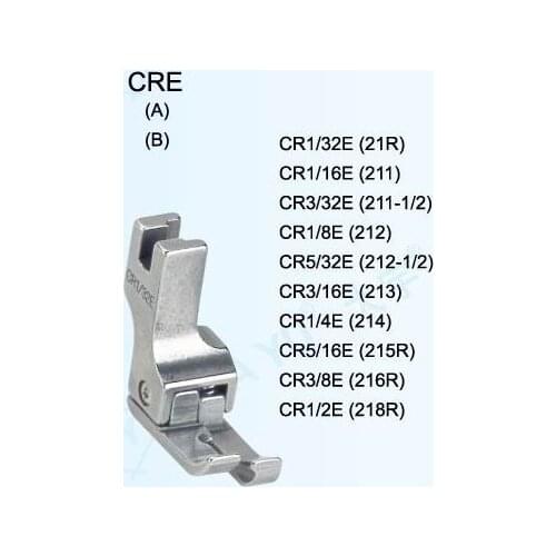 Industrial Sewing Machine Accessories, Presser Feet, CR1/32E,CR1/16E,CR3/32E,CR1/8E,CR5/32E,CR3/16E,CR1/4E,CR5/16E,CR3/8E,CR1/2E