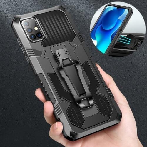 Metal Back Clip Armor Shockproof Cover Funda for Samsung Galaxy A02 A02S M02s A025F A42 A12 A32 A52 A72 5G Case Stand TPU Shell