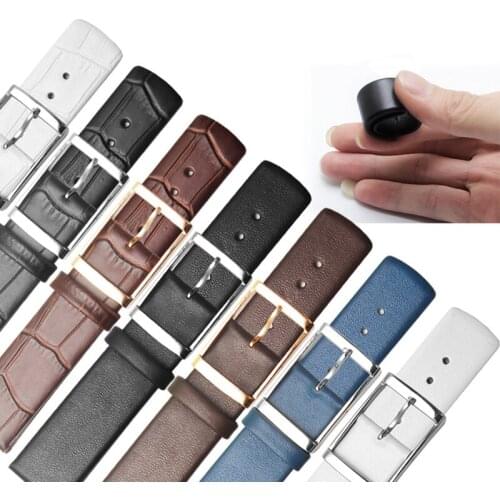 12 14 16 18 20 22mm Genuine Leather Wristband Black Brown Bracelet Stainless Steel Buckle Suitable For CK K2Y211 K2Y231 Strap