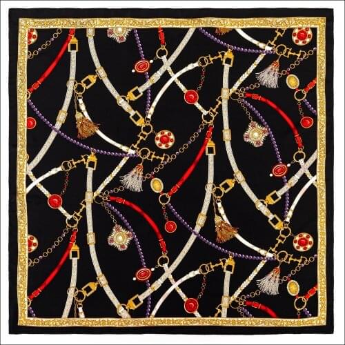 Silk Twill Scarf 90*90cm Square Silk Twill Scarf Hand Rolled 90 Scarf Female Silk Foulard Femme Soie De Marque De Luxe