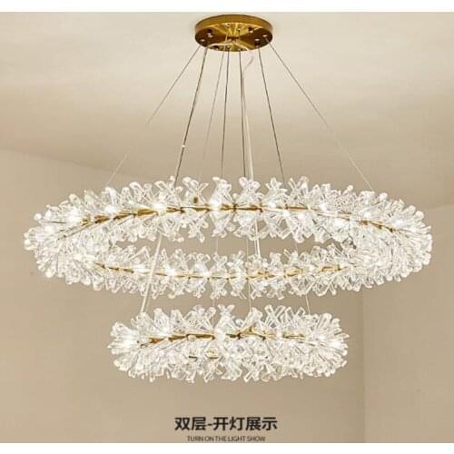 Nordic postmodern firefly crystal chandeliers light luxury minimalist living room dining room bedroom lamps