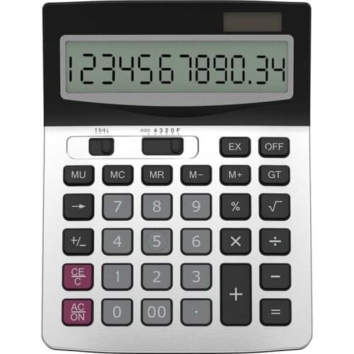 Standard Function Desktop Calculator Two-way Power Portable For Business Office 7.3x5.8x1.5 Inch