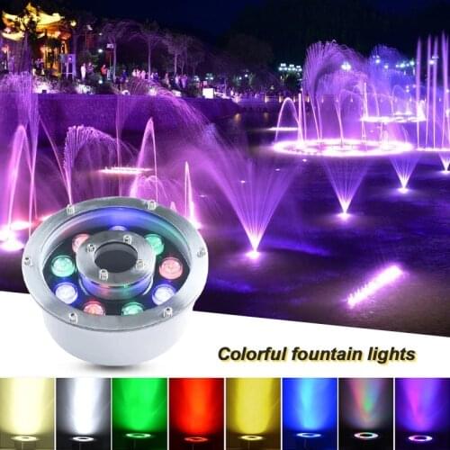Led Fountain Light 6/12/18W IP68 Led Pool Light A12V/24V Underwater RGB Submersible Lamp Garden Swimming Pond Decor