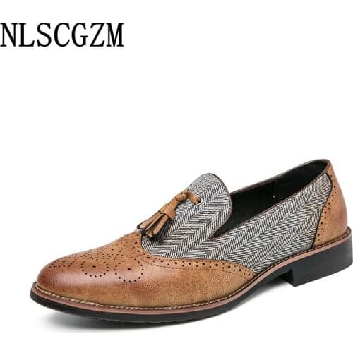 Coiffeur Brogue Shoes Men Tassels Italian Loafers Men Formal Shoes Men Dress Shoes Loafers Wedding Dress Office 2021 Zapatillas