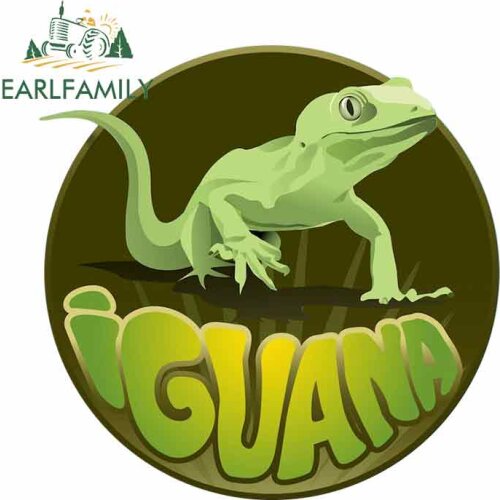 EARLFAMILY 13cm x 9.7cm Iguana Layout Funny Car Stickers RV VAN 3D DIY Fine Decal JDM Vinyl Car Wrap Waterproof Accessories