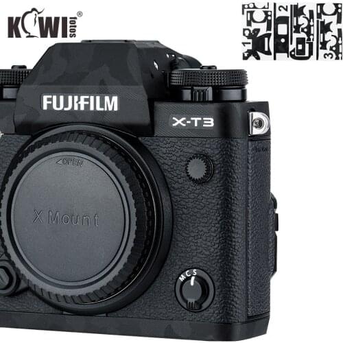 Kiwi Anti-Scratch Camera Body Cover Film For Fujifilm X-T3 XT3 Anti-Slide Grip Holder Skin Guard Shield 3M Sticker Shadow Black