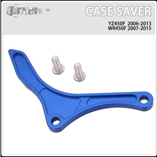 Motorcycle CNC Blue Aluminum Guard Engine Case Saver Protector For YAMAHA YZ450F YZF450 2006-2013 WR450F 2007-2013 Dirt Bike