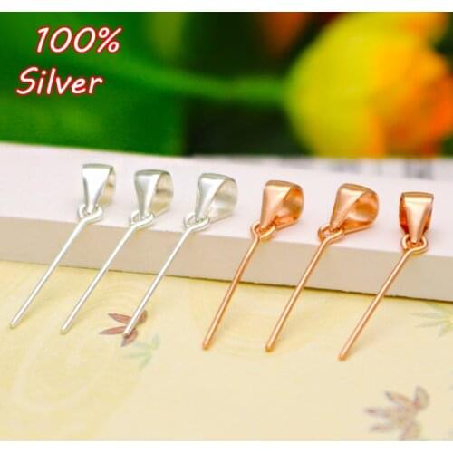 925 Sterling Silver Color DIY Bracelet Bail Buttons Necklace Pendant Buckle Clasp Connector Clasps Clips