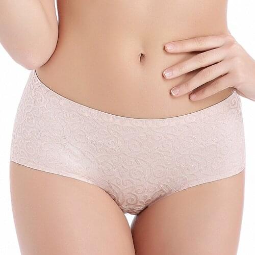 Womens Sexy Large size underwear one piece of sexy comfortable breathable jacquard no-mark trousers breech underpants hot sale