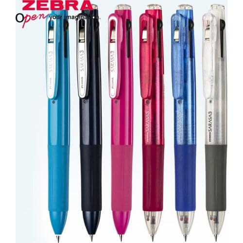 1pcs Japan ZEBRA J3J2 Three-in-one Press Multi-function Gel Pen 0.5mm Student Multi-color Signature Pen Red, Blue and Black