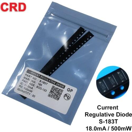 50PCS/LOT CRD Diode kit S-183T 18mA SMD SOD-123 CURRENT REGULATIVE DIODES NEW Free shippingIt can be used in LDE lamps