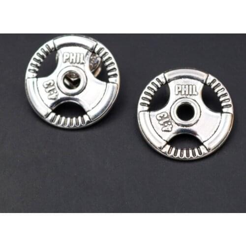 6pcs Barbell Disc Connectors, PHIL 4:13, Shields of Strength Charms DIY Metal Jewelry Handicraft Accessories 25mm A838