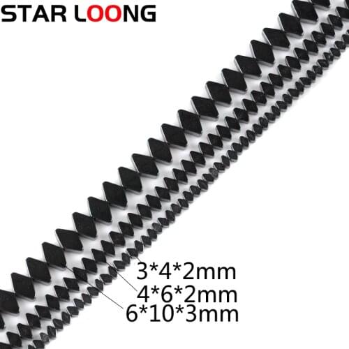 AAA 1strand/lot 3/4/6mm Black Hematite beads Rhombus shape beads beads Natural Stone for Jewelry bracelet Making DIY Findings