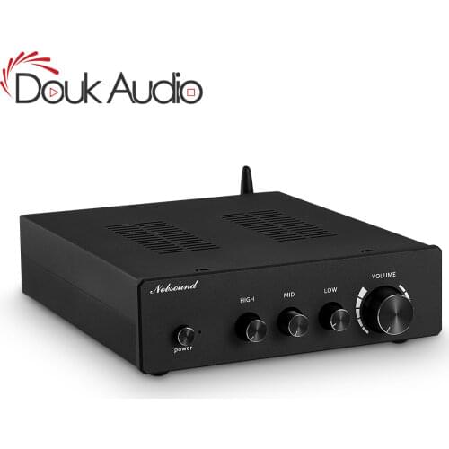 Douk Audio HiFi Bluetooth 5.0 Digital Power Amplifier Class D Home Stereo Audio Amp with Treble/Mid/Bass 300W×2