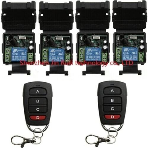 DC 12V 1CH Learning Code Wireless Remote Control Switch System teleswitch 1*Receiver and 3*Transmitter Applicance Garage Door