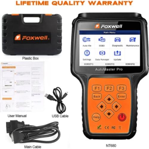 Foxwell NT680 All Systems Diagnostic Scanner with Oil Light/Service Reset+EPB Functions Updated Version of NT624