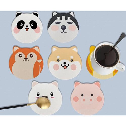 Diatomaceous earth kawaii table mat animal Shiba Inu cute coaster diatom mud table heat insulation anti-scalding coffee cup mat