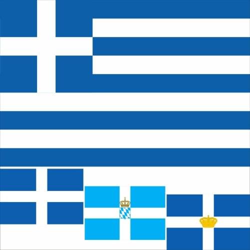 Greece History Flag 3X5FT 90X150CM 100D Polyester Banner 1858-1862 60x90cm 21x14cm Banner