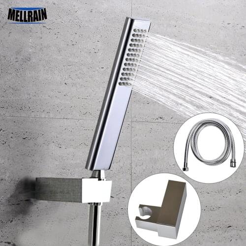 Quality brass hand hold shower head set with ABS shower holder & 1.5 meter stainless steel hose bright chromed free shipping