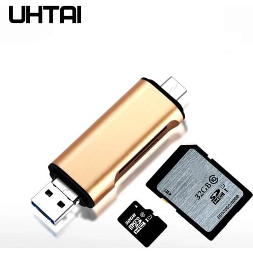 UTHAI C03 Type-C MicroUSB USB3.0 3In1 OTG Card Reader High-speed Universal TF/SD/V8 Adapter for Android PC Extension Headers