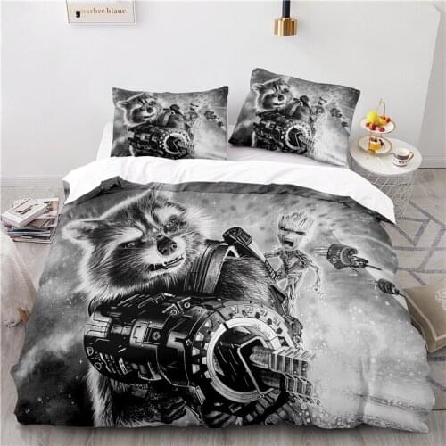 Disney Guardians of The Galaxy Bedding Set Rocket Raccoon 3D Print Duvet Cover Set Home Textile Bedclothes Twin Full Queen King