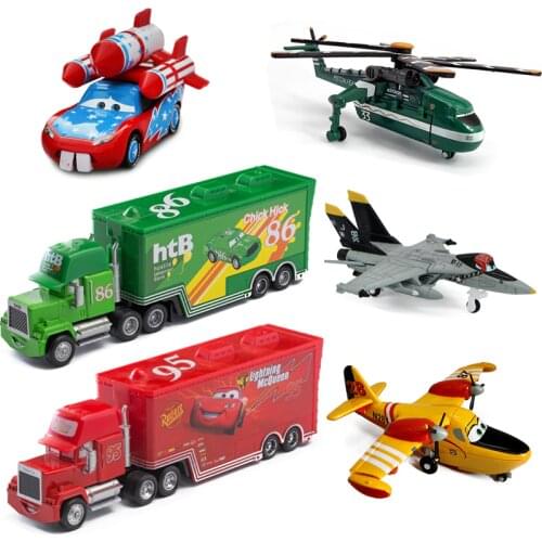 Disney Pixar Cars Disney PlanesToys Lightning McQueen 1:55 Diecast Jackson Storm Dusty Sharps Aircraft Model Child Birthday Gift