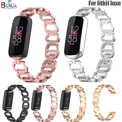 Fashion Watchstrap Stainless Steel Strap For Fitbit luxe Original Watch Band Smart Wristband Bracelet Metal Replace Accessories