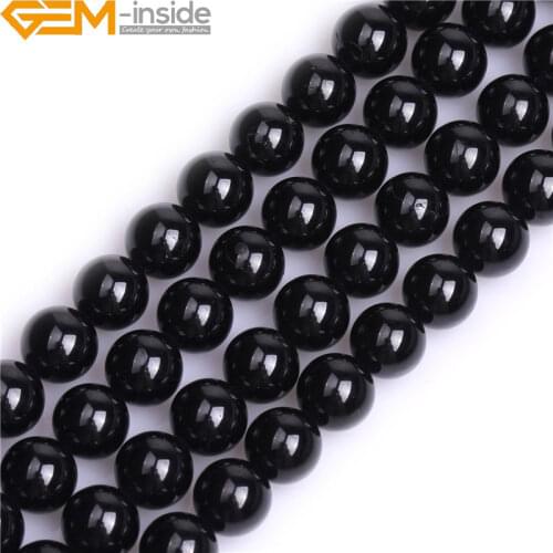 Natural Round Smooth AA Grade stone Black Spinels Beads For Jewelry Making Bracelet Necklace 15inch DIY