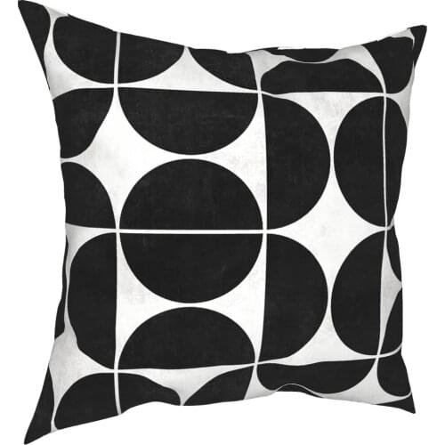 Mid Century Modern Black And White Concrete Pillow Cover Decoration Abstract Cushion Cover Throw Pillow for Living Room