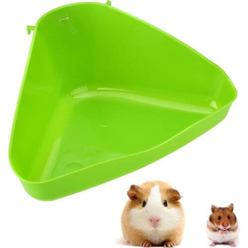 1Pc 36*21*15cm Plastic Corner Litter Tray Cat Mouse Rat Rabbit Hamster Pets Toilet Bowl Pets Supplies Trash Can Color Random