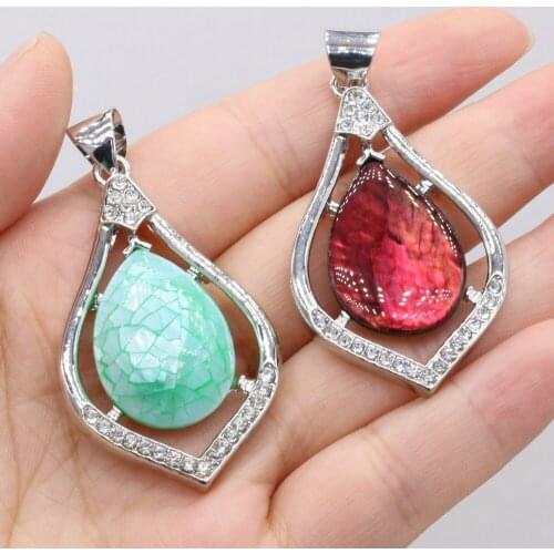 New Style Natural Shell Pendant Mother Of Pearl Alloy Drop-Shaped Pendant For Jewelry Making DIY Necklace Bracelet Accessory