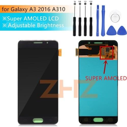Pre-tested SUPER AMOLED screen For SAMSUNG GALAXY A3 2016 SM-A310F Display lcd a3 2016 Touch Screen Digitizer Assembly a310f lcd