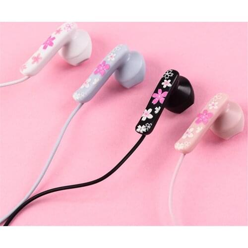 Didar 3.5mm wired microphone sakura earbud headphones free storage bag, creative music headphones with makeup mirror