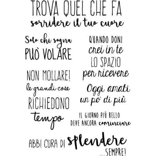 Italian words Swan Transparent Clear Silicone Stamp/Seal for DIY scrapbooking/photo album Decorative clear stamp sheets A129