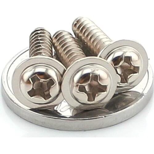 150PCS-M3*4/5/6/8/10/12/16 PWA High Quality Nickel Plated Cross Round Head Self Tapping Screw With Pad Pan Head Tapping Screws