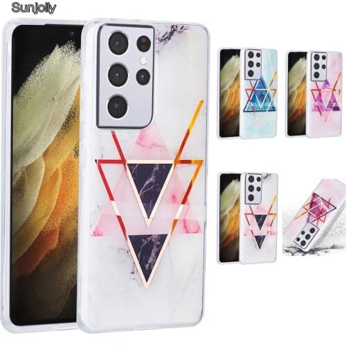 Sunjolly Soft TPU Phone Case for Samsung Galaxy S21 Plus S20 Ultra S20 Plus S20 FE Shockproof Marble Cases Cover Coque fundas