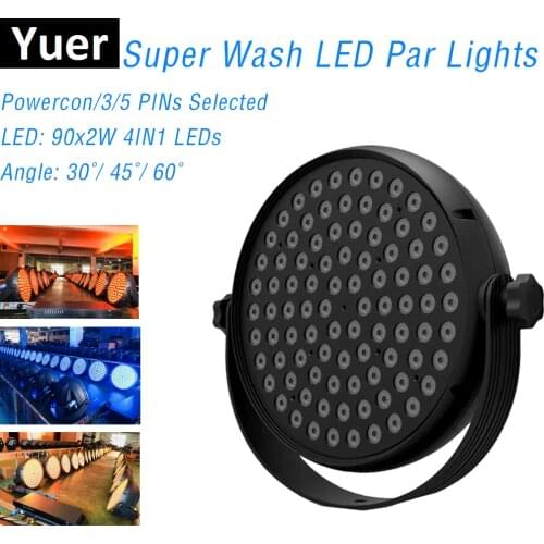 LED Par Lights 90X2W Dj LED Par Cans RGBW 4IN1 Wash Disco Light DMX Controller Effect For Dj Projector Par LED Stage Lights KTV