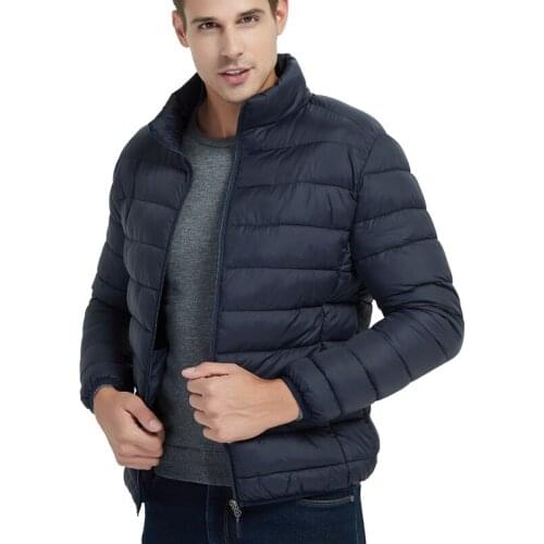 Ultra thin down jacket man slim fit stand collar waterproof windproof lightweight down jacket & coat for male