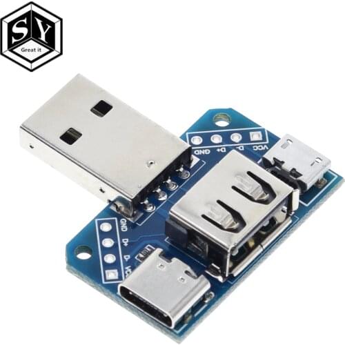 USB Head Switchboard Male USB Connector to Type-c Micro Female USB 2.54-4P transfer test board USB adapter plate XY-USB4