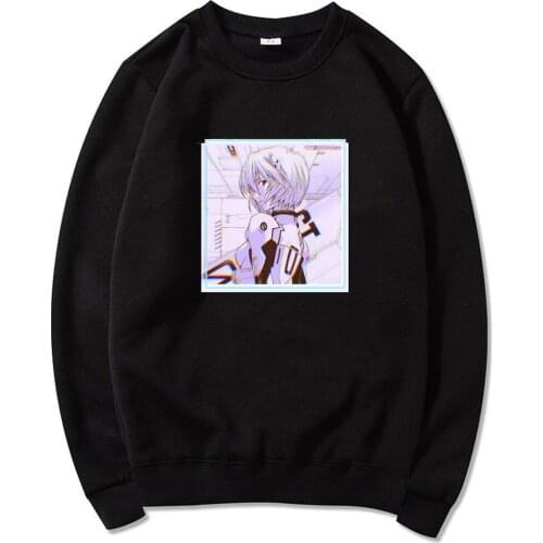 JAPAN Japanese Anime Rei Ayanami Japanese Anime Casual Sweatshirt Mens New Casual Harajuku Print Sweatshirt Homme Manga Unisex