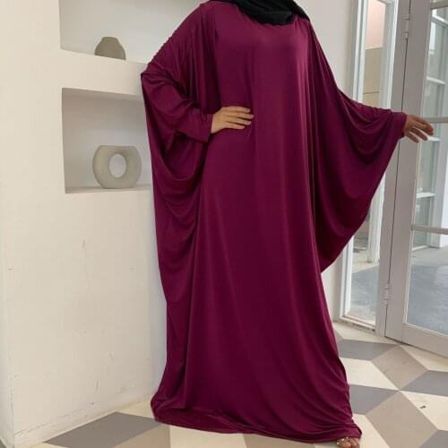 11Colors Muslim Dress Casual Loose Bat Sleeve Middle Eastern Women Robe Islamic Clothing Dubai Abaya Ramadan Prayer Kaftan Wear