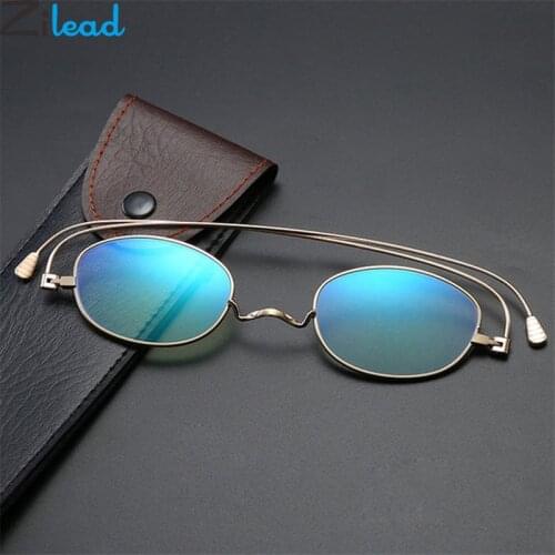 Zilead Portable Anti Blue Light Reading Glasses For Women&Men Metal Small Frame Presbyopic Eyeglasses With Case+1.0to+4.0