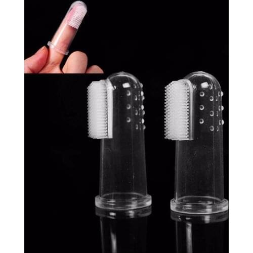 Toothpaste Dogs Soft Pet Finger Toothbrush Silicone Brush Tool Dental Hygiene For Medium dog bads