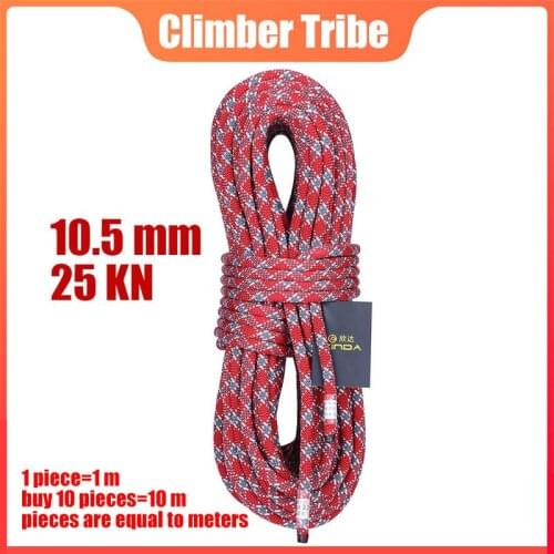 10.5mm 25KN Static Rope Outdoor Mountaineering Low-stretch Ropes Rock Climbing Downhill Safety Accessories Protective Tools /40