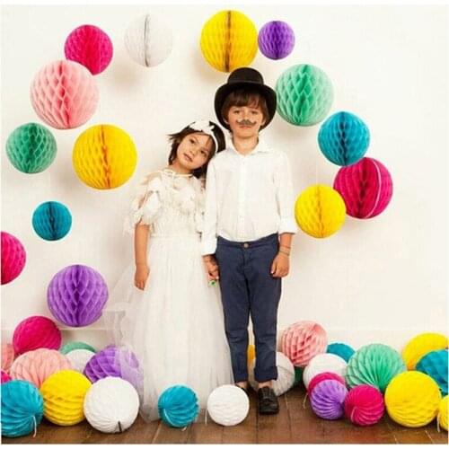 10PCS/Lot 4''(10cm) Decorative Black Grey Flower Paper Lantern Honeycomb Ball Wedding Kid Birthday baby shower Party Decoration