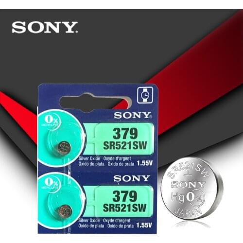 2pc Sony 100% Original 379 SR521SW D379 SR63 V379 AG0 Watch Battery Button Coin Cell MADE IN JAPAN 100% Original Brand