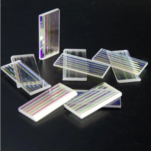 20pcs Rectangle Prism Dichroic Prisma Stained Glass Optical Experiment Instrument Home Decoration Art Necklace DIY Design Lentes