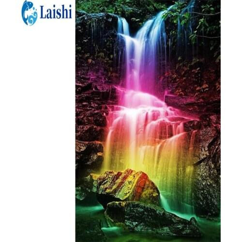 5D DIY Diamond Painting Colorful waterfallDiamond drawing Full Square drill Home Decoration Embroidery Handcraft Art Kits